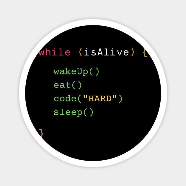 Code hard funny coding Magnet by ThatAnimeGuy